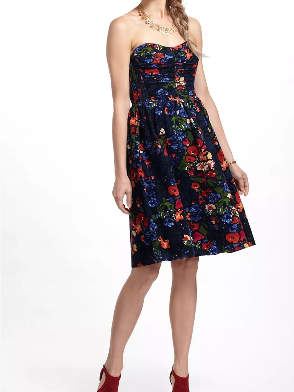 HD in Paris Anthropology Paca Floral Corduroy Halter Midi Dress 6